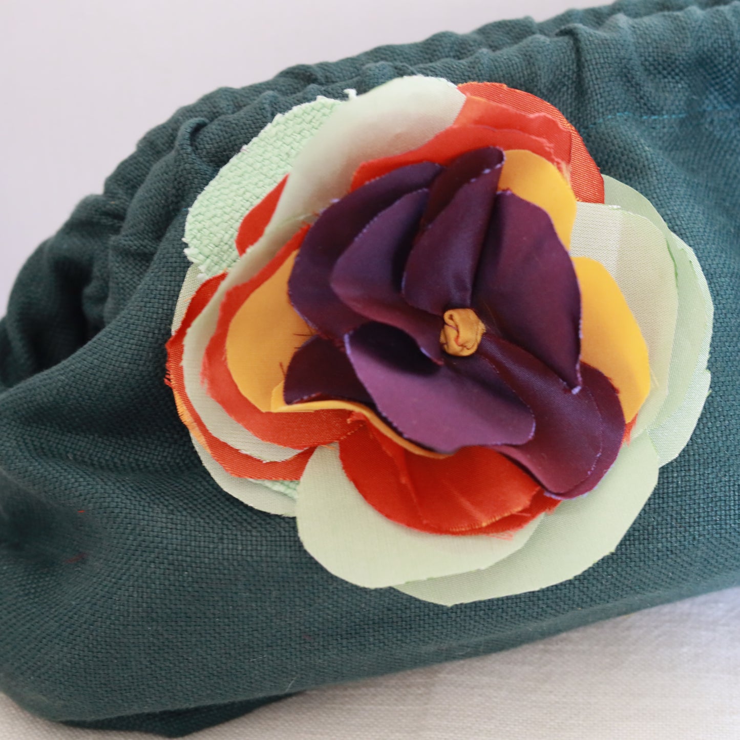 Clutch Verde Smeraldo in lino