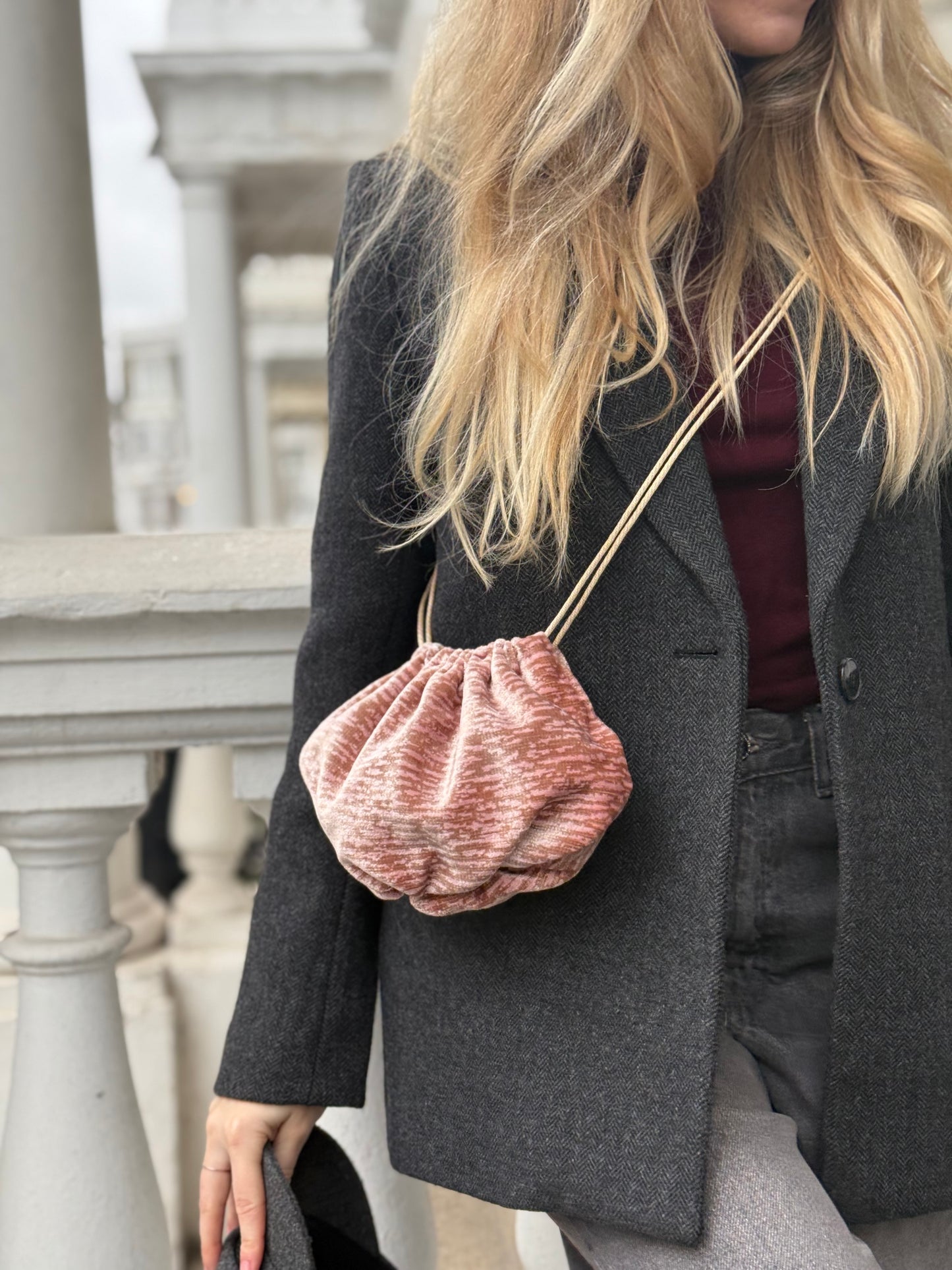 Bisaccia Velluto Rosa