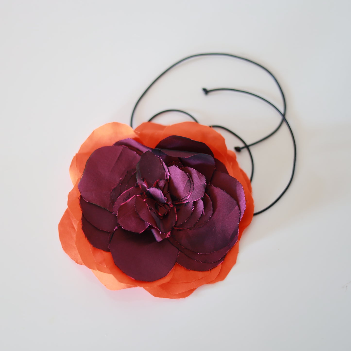 Choker burgundy & arancione fluo