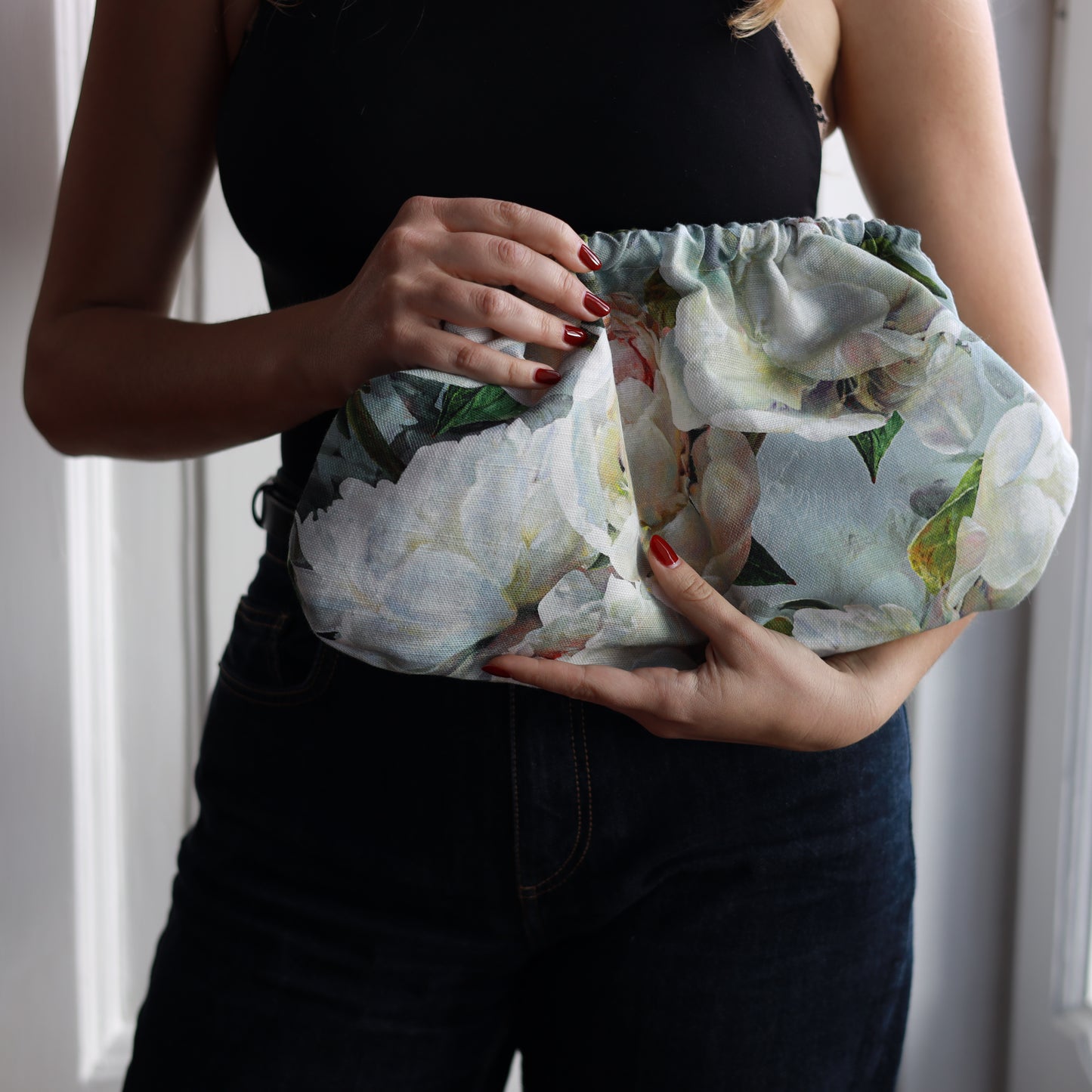 Clutch Peonia in lino