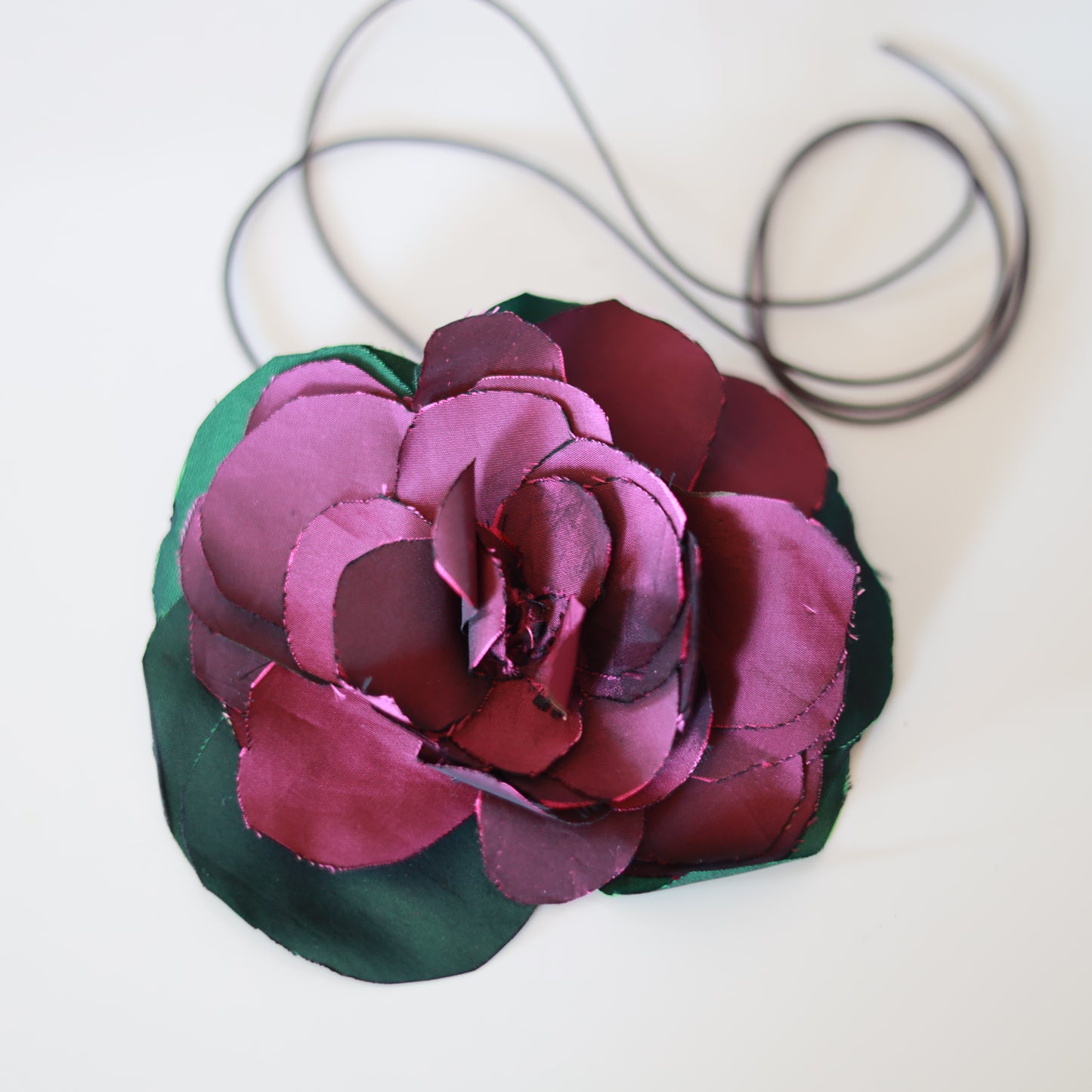 Choker burgundy & verde smeraldo