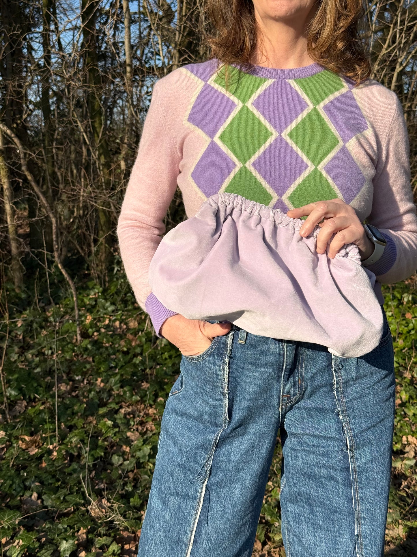 Clutch Velluto Lilla