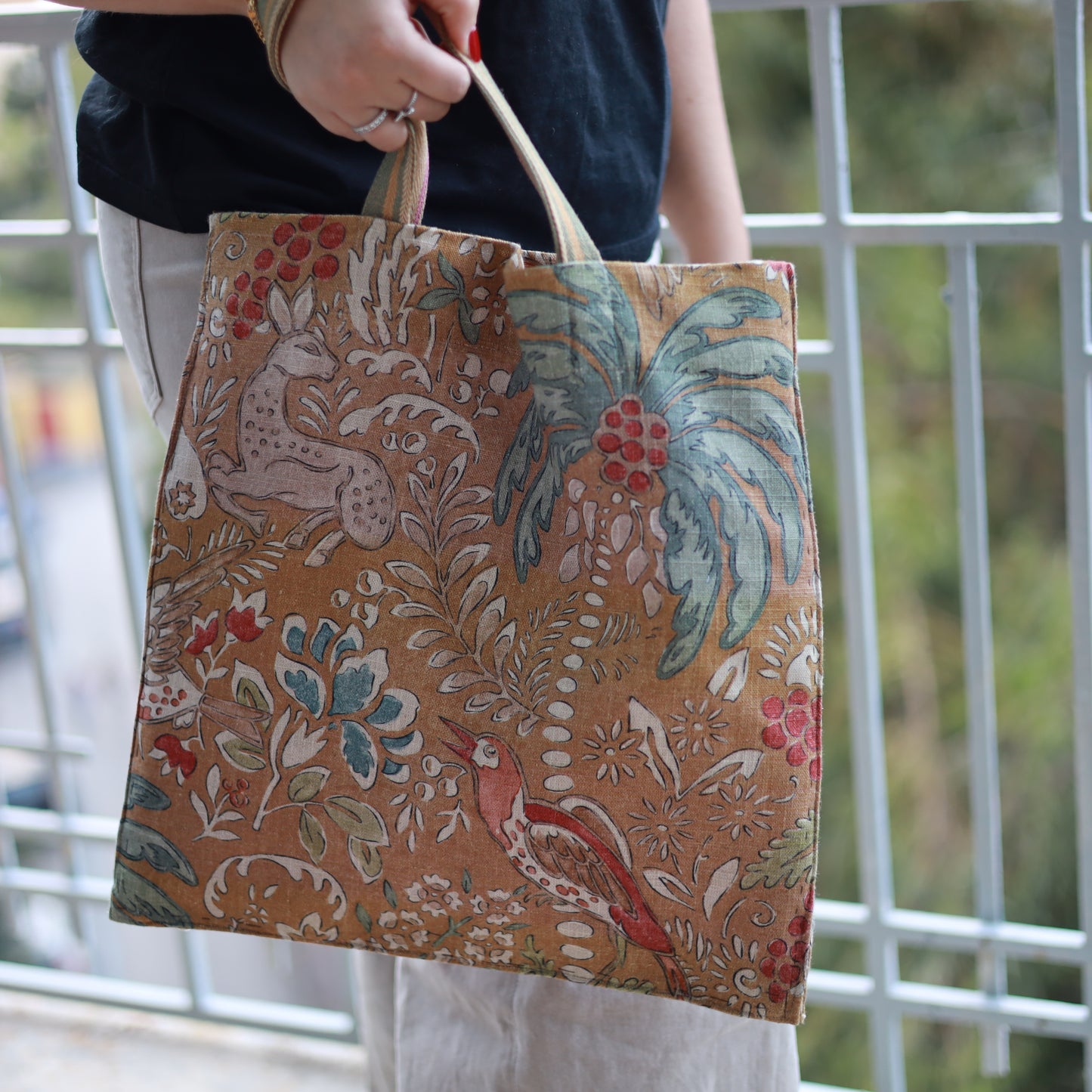 Shopper bag Jungle in lino