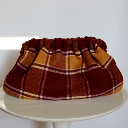 Clutch in Lana - Burgundy & Senape