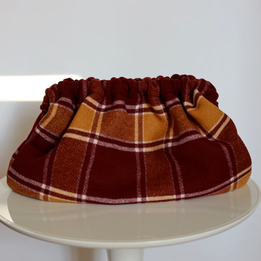 Clutch in Lana - Burgundy & Senape