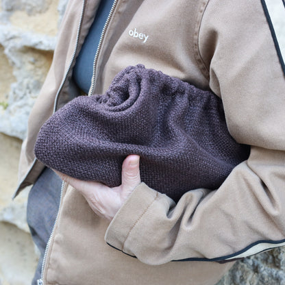 Clutch lino - testa di moro