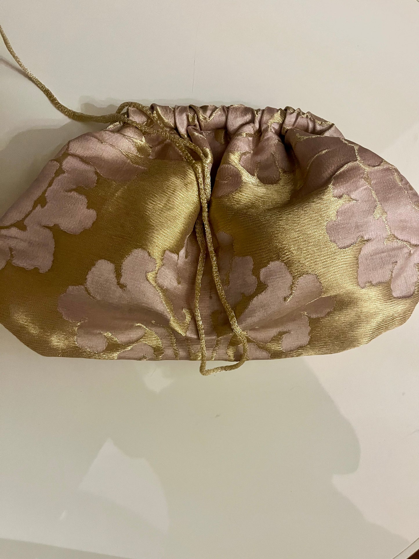 Mini Clutch seta - oro e rosa