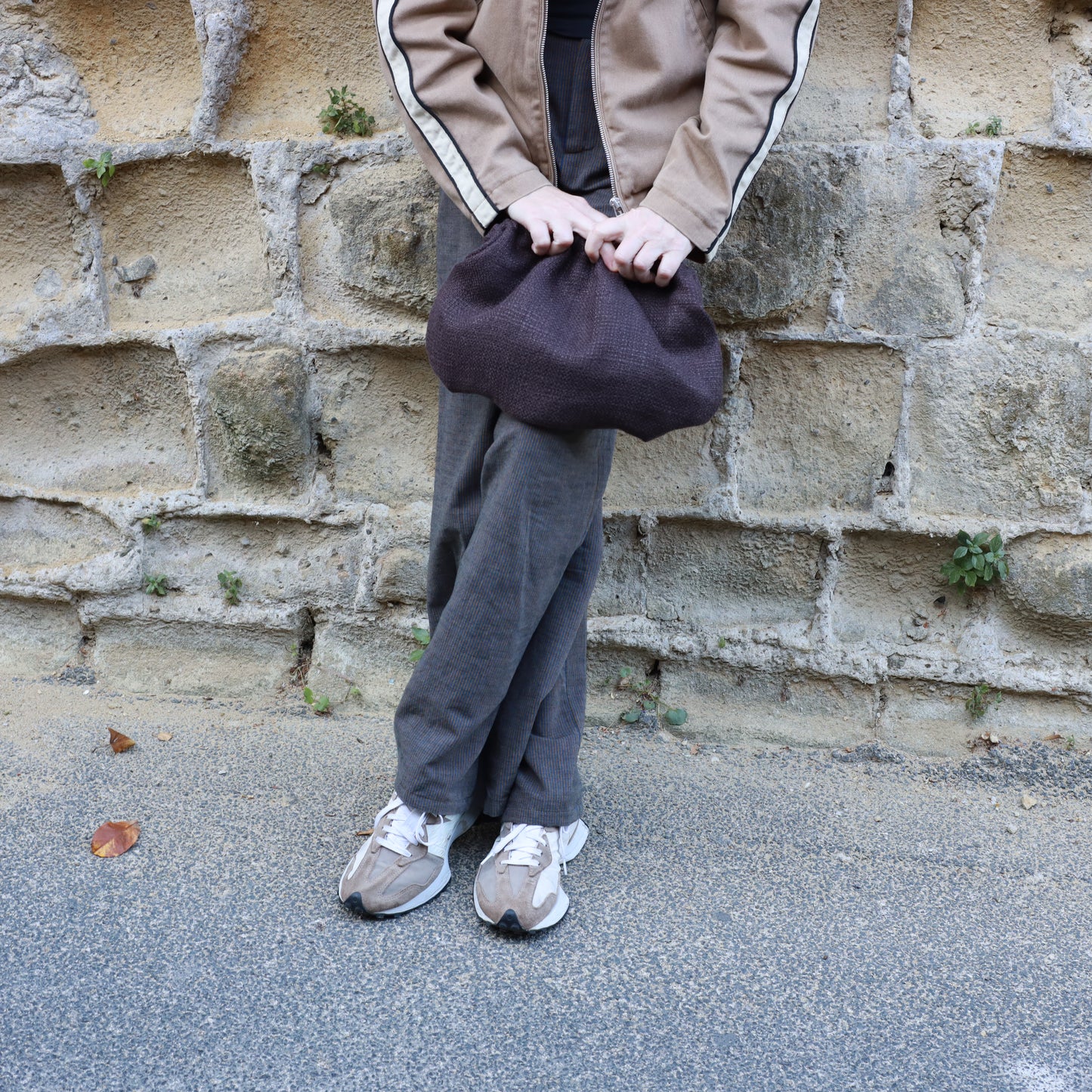 Clutch lino - testa di moro