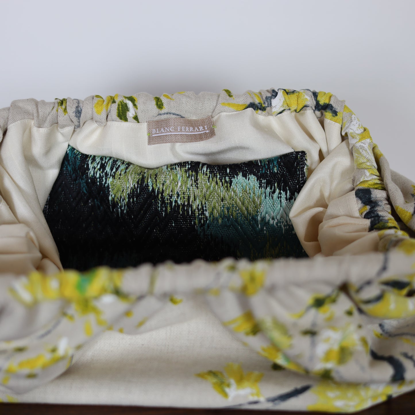 Clutch lino & cotone - fantasia floreale giapponese
