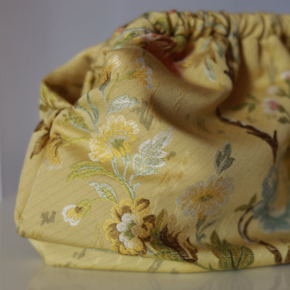 Clutch cotone & seta - giallo burro