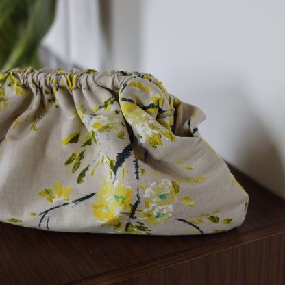 Clutch lino & cotone - fantasia floreale giapponese