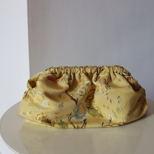 Clutch cotone & seta - giallo burro