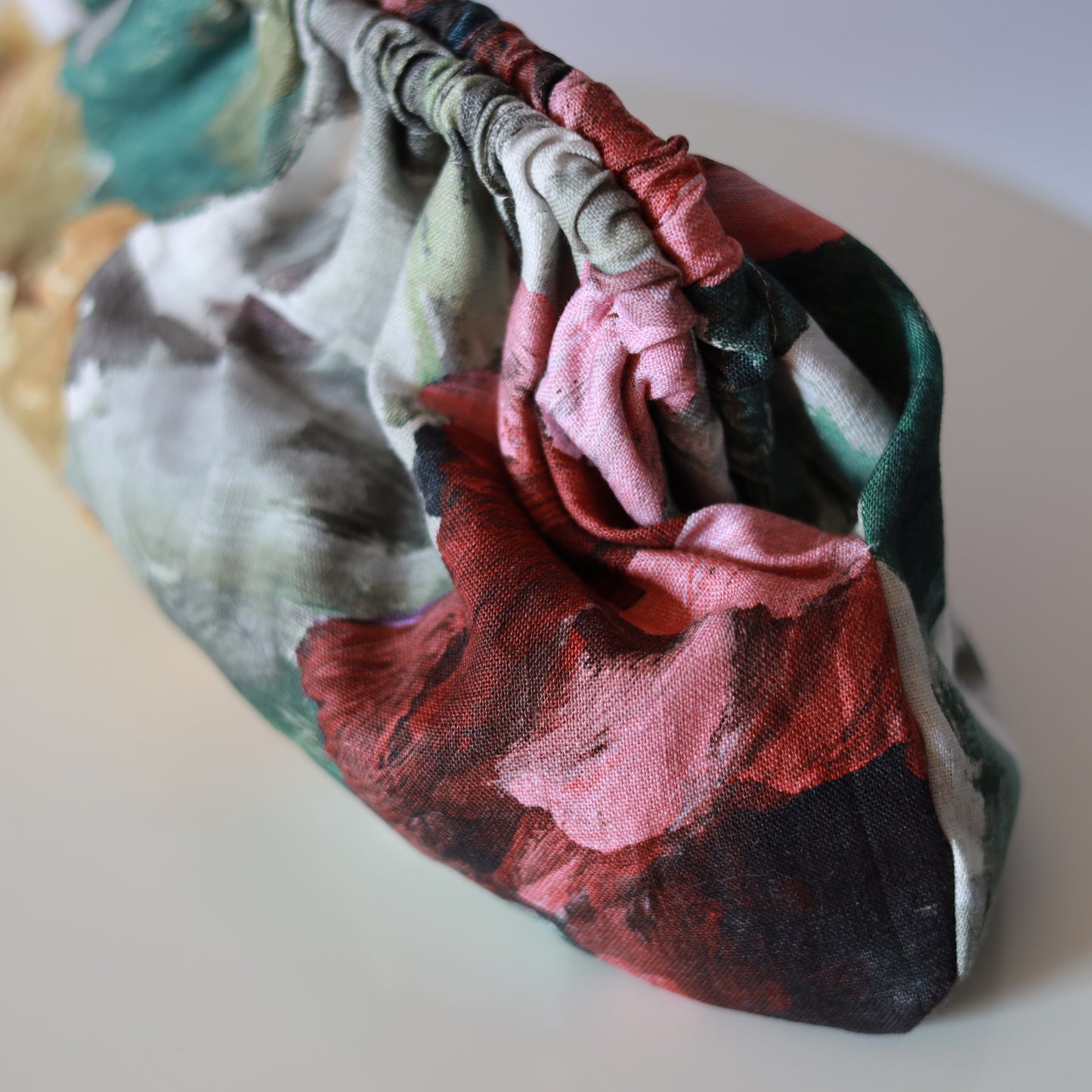 Clutch lino - dipinto floreale