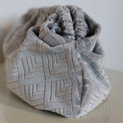 Clutch Large Velluto Jacquard - Grigio polvere