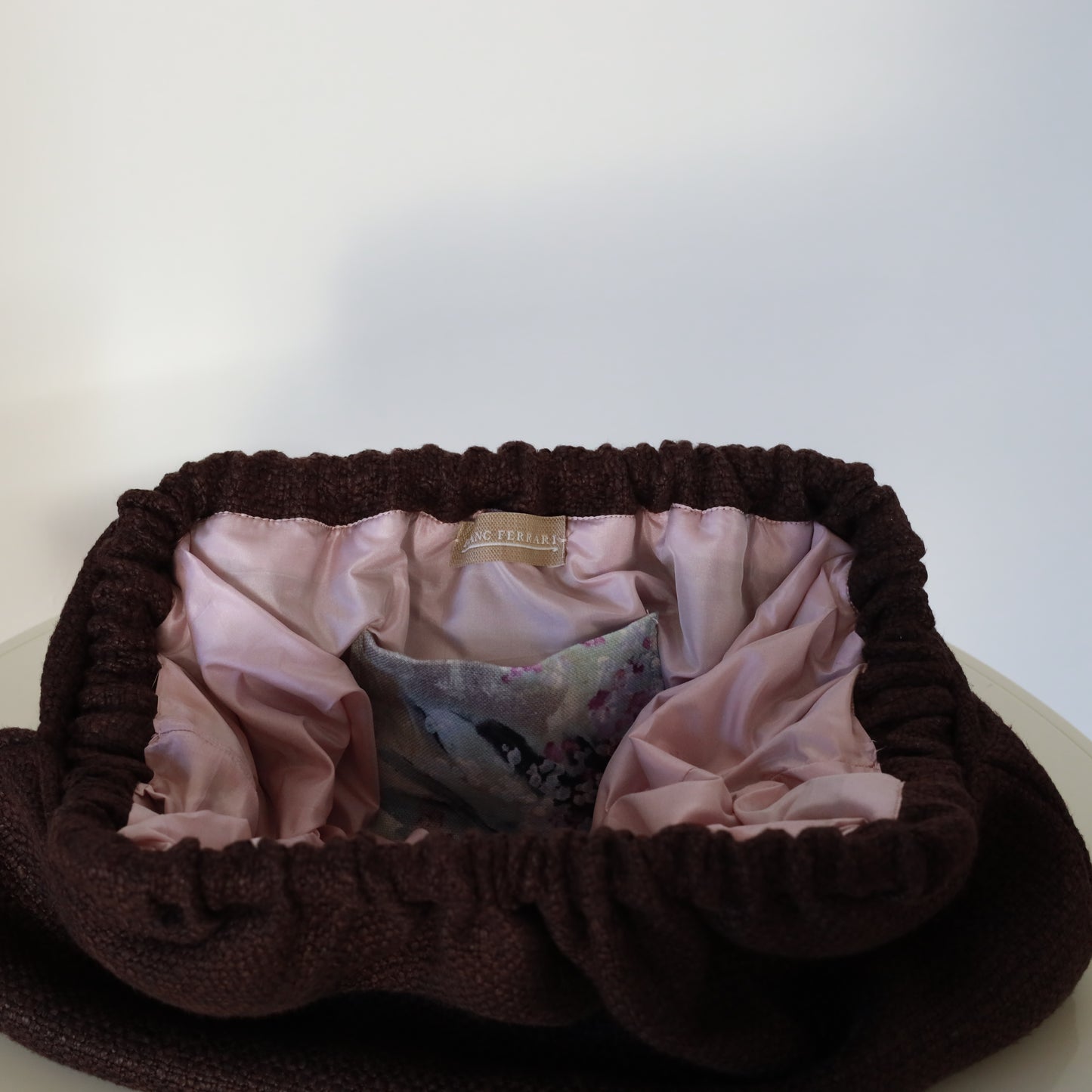 Clutch lino - testa di moro