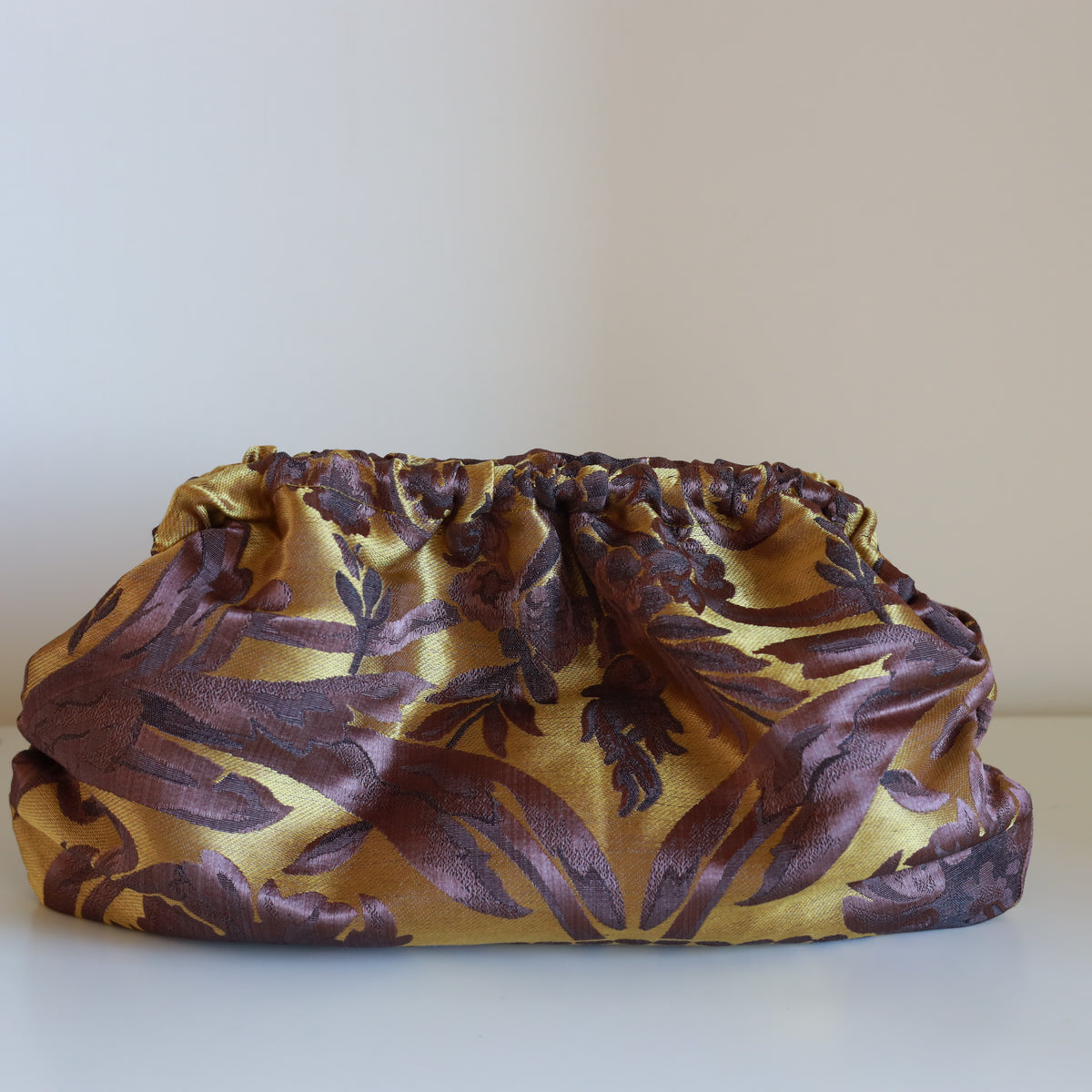 Clutch Venice - Seta Bronzo e Burgundy