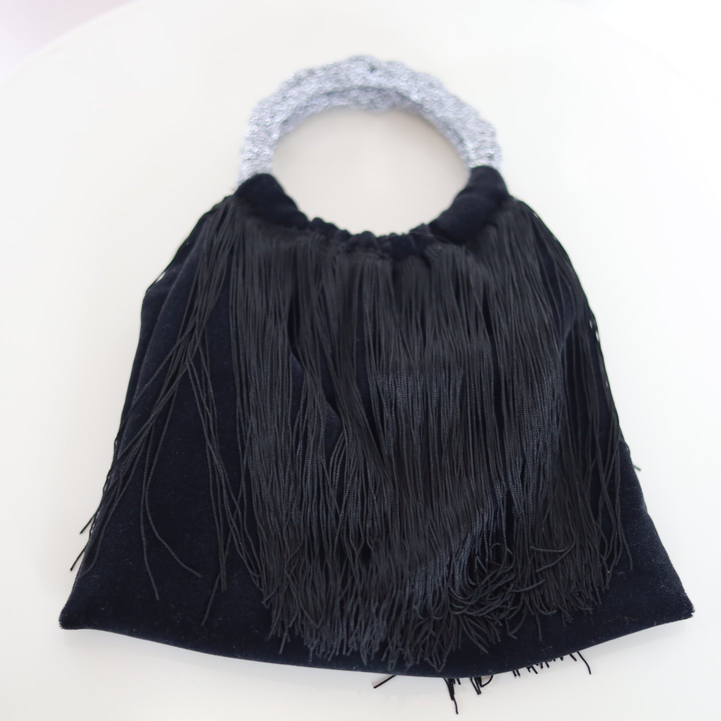 Bisaccia con manici - Velluto con frange