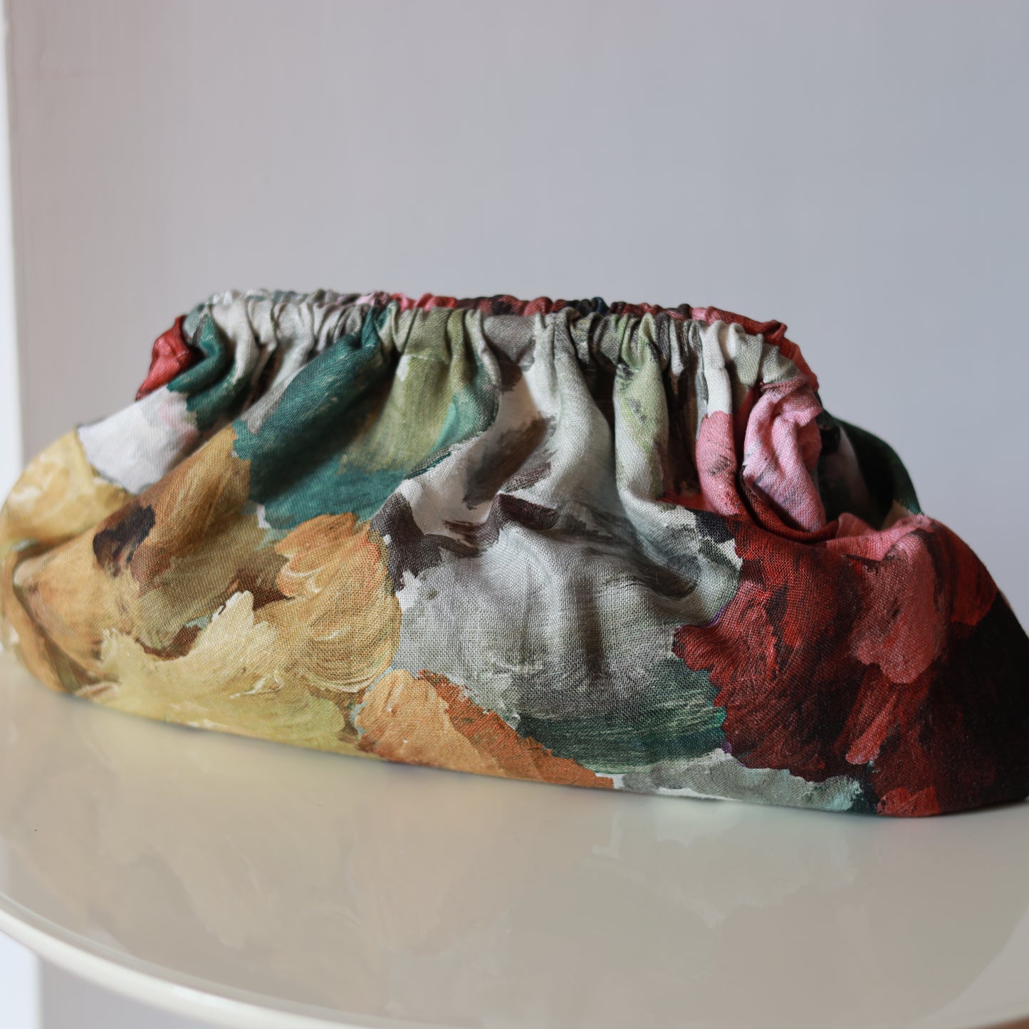 Clutch lino - dipinto floreale