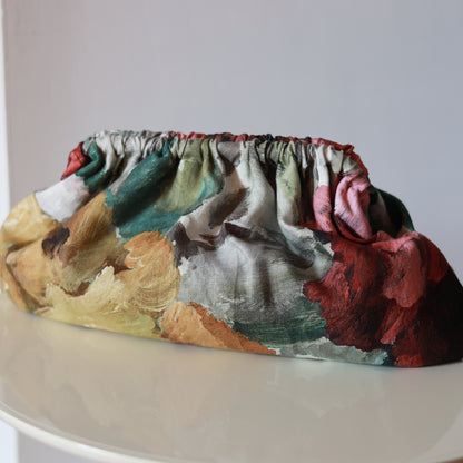 Clutch lino - dipinto floreale