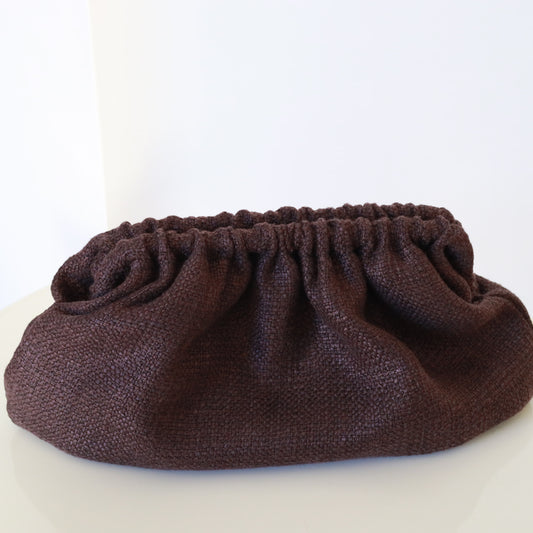 Clutch lino - testa di moro