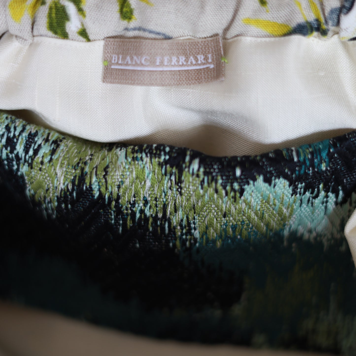 Clutch lino & cotone - fantasia floreale giapponese