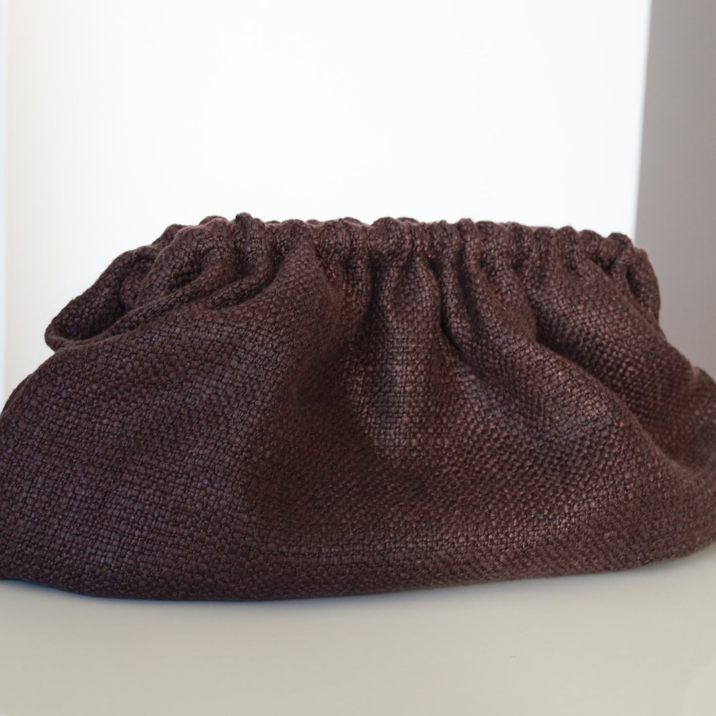 Clutch lino - testa di moro