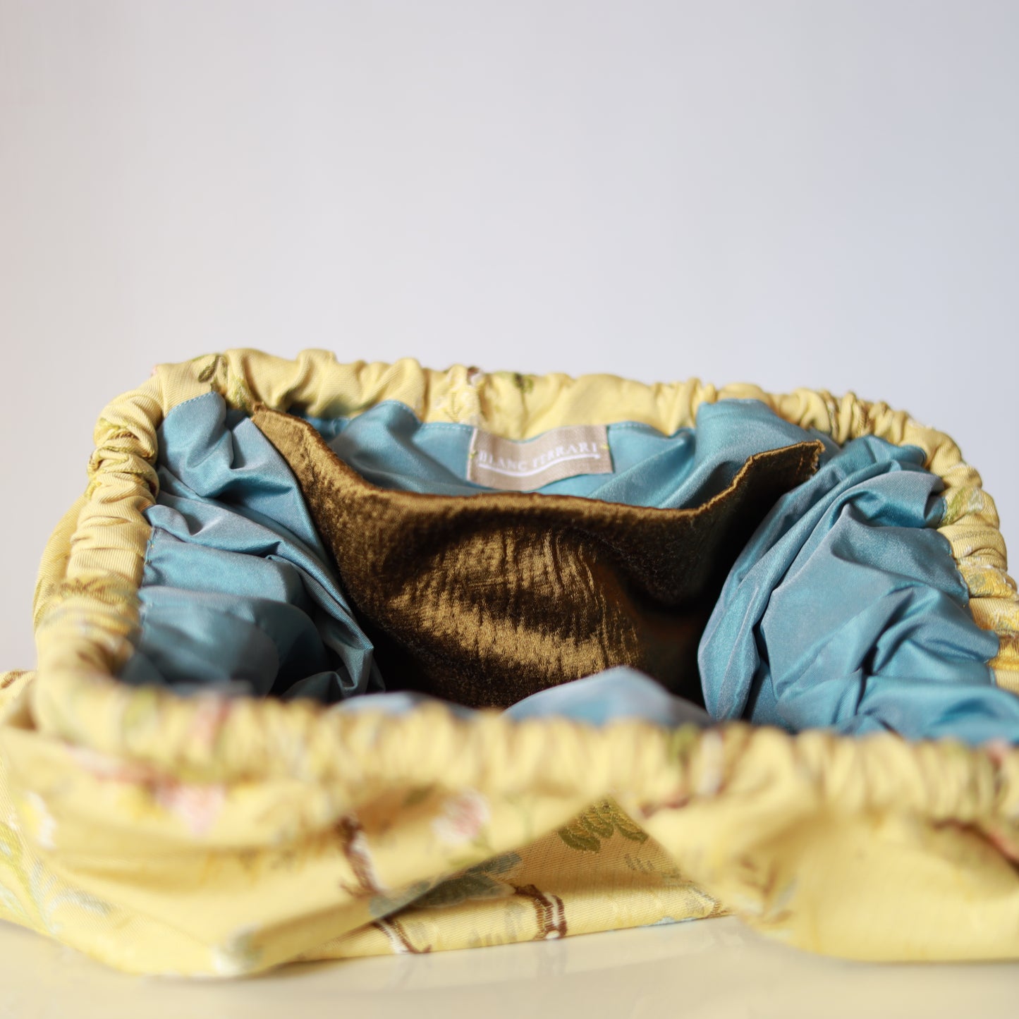 Clutch cotone & seta - giallo burro