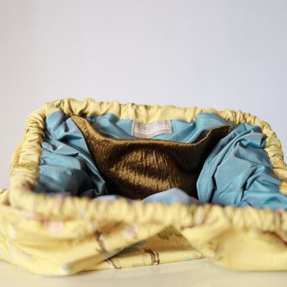 Clutch cotone & seta - giallo burro