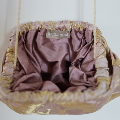 Mini Clutch seta - oro e rosa