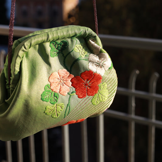 Mini Clutch Seta OBI Fiori di Asagao