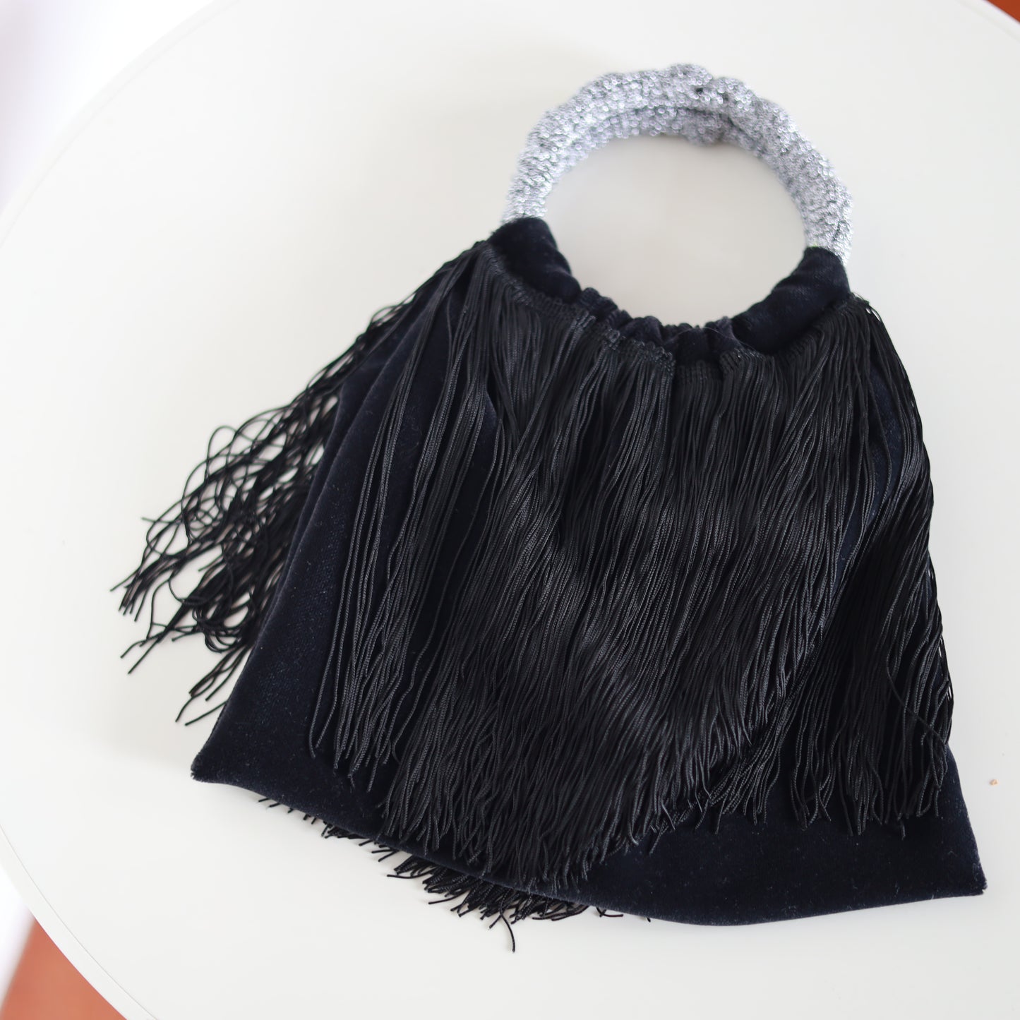 Bisaccia con manici - Velluto con frange