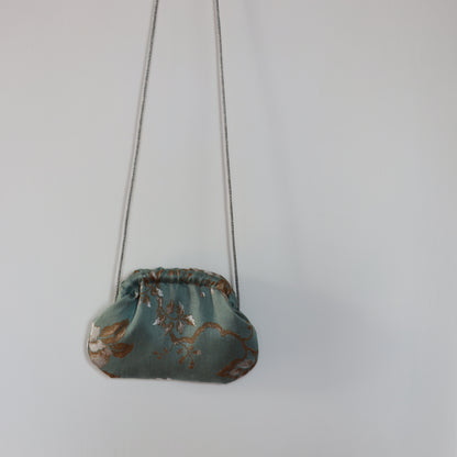 Mini Clutch seta - Aquamarine