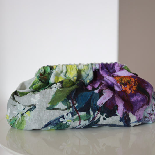 Clutch lino - fiori di campo