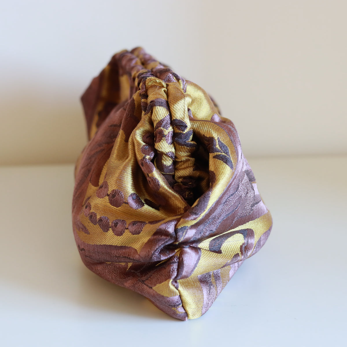 Clutch Venice - Seta Bronzo e Burgundy