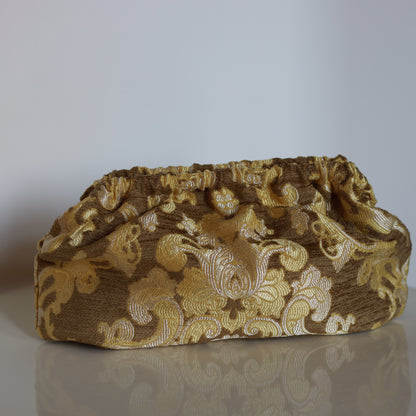 Clutch Damascata - Khaki & Butter Yellow