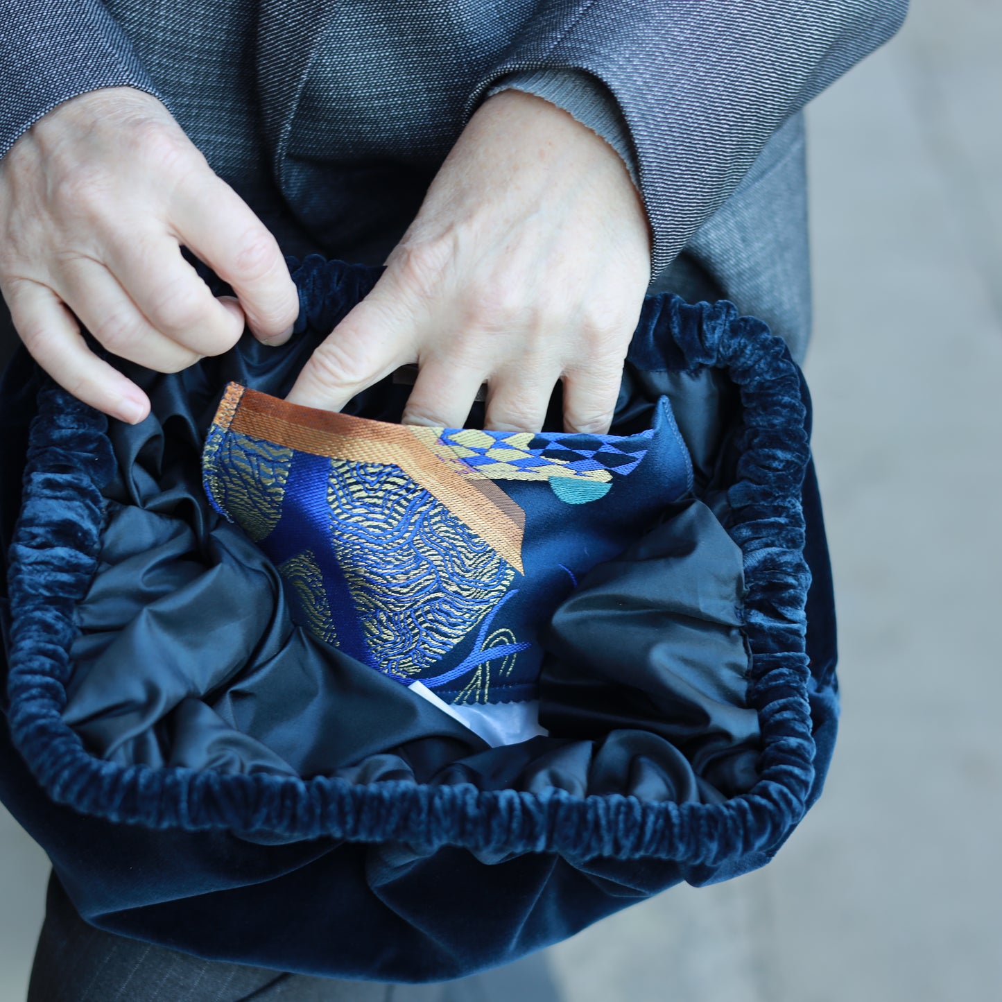 Clutch Velluto DedarMilano - Blu China