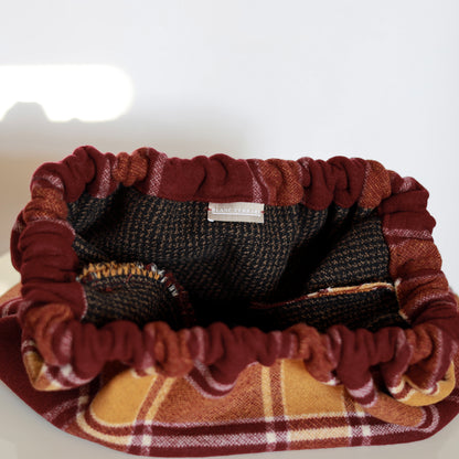 Clutch in Lana - Burgundy & Senape