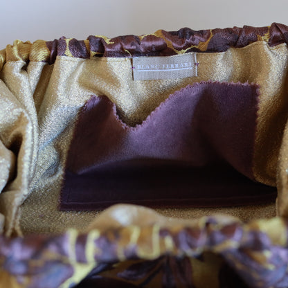 Clutch Venice - Seta Bronzo e Burgundy